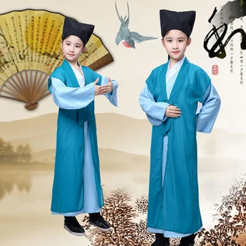 Hanfu vaikai kinijos tradiciniais kostiumais mergaičių kinų kostiumas berniukams senovės kinų kostiumas etape dėvėti veiklos kostiumas