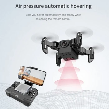 HD Oro Mini Drone WiFi Nuotolinio Valdymo 4K Lankstymo Drone USB Quadcopter Žaislai Lėktuvo Žaislas aerofotografija Juoda