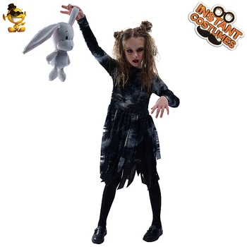 Helovinas Mergina Zombie Dress Kostiumai Šalis Puras Vaidmenį, Žaisti Zombie Komplektus Fancy Dress Up Vaikams Vaikams