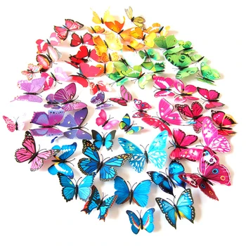 Imituojamas žaislas drugelis 3D spalvotas drugelis lipdukas, žaislai, namų dekoro Klasikiniai Vaikų Žaislai, Gimtadienio Dovanos vaikams