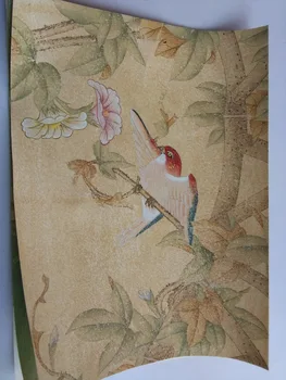 Individualų Antikos poveikį, Rankomis dažyti šilko tapetai RANKA-DAŽYTOS tapybos gėlės su paukščių daug nuotraukų/fono neprivaloma