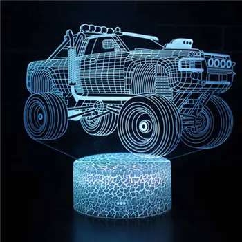 Inžinerija automobilių tema 3D LED Lempos naktį šviesos 7 Spalvų Keitimas Palieskite Nuotaika Lempos Kalėdinių Dropshippping