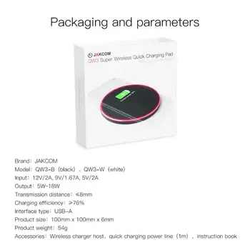 JAKCOM QW3 Super Belaidžio Greita Įkrovimo Pagalvėlę Geriausia dovana mobiliųjų telefonų priedai wireless charging pad už automobilinį įkroviklį uk