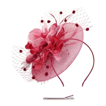 JaneVini 2019 Moterų Fascinator Vestuvių Skrybėlės ir Fascinators Net Gėlių, Plunksnų Nuotakos Lankelis Plaukų Aksesuarų, Juoda Balta