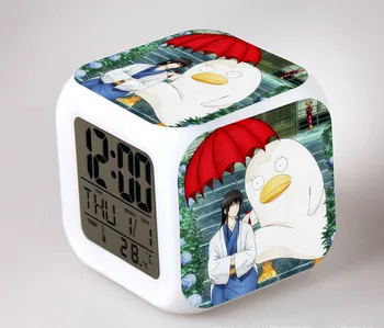 Japonų Anime Gintama Laikrodžiai 7 Spalvų Veiksmų skaičius, Žėrintis Laikrodis LED Spalvinga Žėrintis Skaitmeninis Laikrodis-Žadintuvas Žaislas