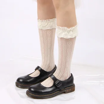 Japonų Stiliaus Naujas Produktas Lolita Nėrinių Meilės Veršelių Laikymo Retro Aukštos Kokybės Mielas Krūva Gyvulių Moterų 5pair/daug
