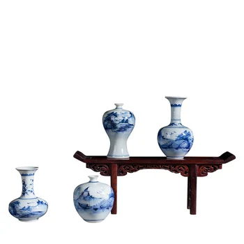 Jingdezhen Visų Rankų darbo Porceliano Naujas Kinijos Klasikinės Namų Arbatos Kambarys Mėlynos Ir Baltos spalvos Mini Gėlių Vazos, Keramikinės Vazos, namų
