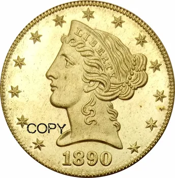 Jungtinių Amerikos valstijų 5 Dolerių Laisvės Coronet Galvos Pusę Erelis Su moto 1890 Žalvario Monetos Kopija