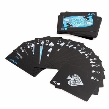 Juoda Matinė Plastiko Pokerio Kortos Vandeniui PET Vandeniui Žaidimo Kortelės Stalo Žaidimai 40FP27
