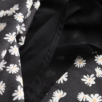 Juodos Spalvos Gėlių Spausdinti Midi Sijonas Moterims Aukšto Juosmens Šifono Sijonai Vasaros 2020 Naujas Vintager Moterų Faldas