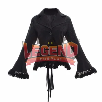Juodos spalvos Moteriški Viktorijos Derliaus Gotikos Steampunk kostiumas nėrinių marškinėliai viršuje užsakymą