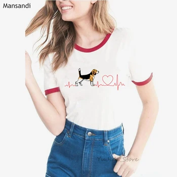 Juokinga Biglis meilės EKG T Shirt femme harajuku shirt grafikos tees marškinėliai moterims Atsitiktinis marškinėlius moterų tumblr drabužius camiseta mujer