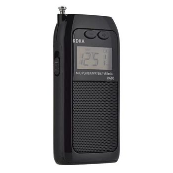 K605 Mini Pocket Radijas Fm Am Mw, Sw Digital Tuning, Radijo Imtuvas, Mp3 Muzikos Grotuvas Vidutinių Bangų / Trumpas Bangų / Fm Stereo Radijas