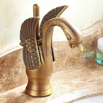 Kabinoje sumontuoti antikvariniai žalvario vonios maišytuvas,šepečiu bronzos vonios maišytuvas,Antikvariniai Swan vonios baseino maišytuvas,J16939