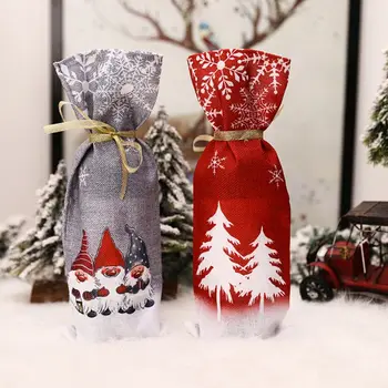 Kalėdinis Vyno Butelis Dekoratyvinis Dangtelis Žavinga Vyno Butelis Forester Megztinis Butelis Krepšiai Kalėdos Šalis Asmeninį Stalai Ornamentu