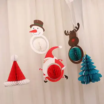Kalėdų Ornamentu Kalėdų Elnias Skrybėlę Medžio, Popieriaus Meno Pakabukas Kalėdų Lašas Papuošalai Kalėdų Eglutės Kabo Popieriaus Amatų