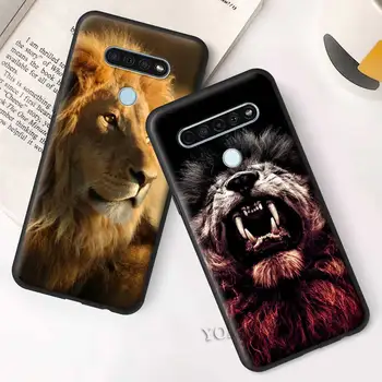 Karalius Tigras, Liūtas Atveju LG K40s K41s K61 K50s G6 G7 G8 ThinQ K40 K51s Q51 Q70 Q60 Q61 Juoda TPU Telefono Krepšiai, Minkštas Viršelis
