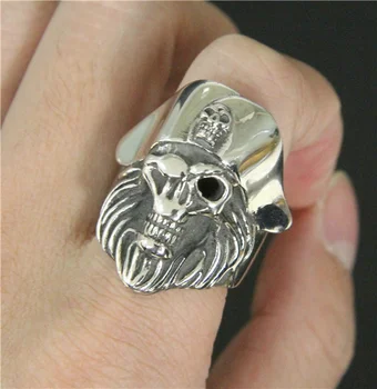 Karšto Mados Piratų Žiedas 316L Nerūdijančio Plieno, Kietas Mens Žiedas Juosta Šalies Mados Poliravimo Kaukolės Žiedas