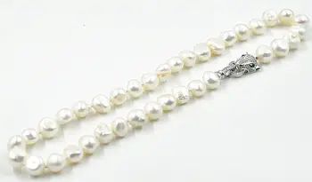 KARŠTO Naujas gražus NAUJAS 9-10mm pietų jūros Balta baroko perlas karoliai 18