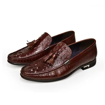 Karšto pardavimo Doudou vestuvių batai vyriški krokodilas atsitiktinis Mokasīni, vienas pedalas vairavimo natūralios odos Aukštos kokybės sportbačiai vyrai zapatos