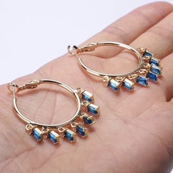 Kelis deep blue navy stačiakampis stiklo, krištolo karoliukai, priedai veltiniams, žavesio aukso didelis lankas moterų auskarai elegantiškas kasdien papuošalai dovana