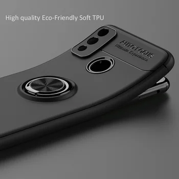 KEYSION Prabanga Metalo Žiedas Atveju Huawei Honor 9X Lite Minkšto Silikono Matinis atsparus smūgiams Telefono Galinį Dangtelį už Garbę 9X Lite