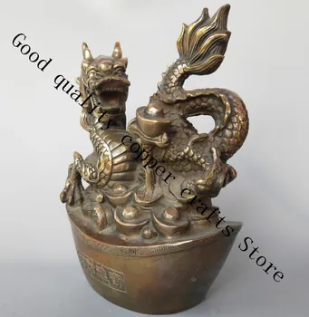 Kinija archaize žalvario dvylika zodiako turto dragon amatų statula