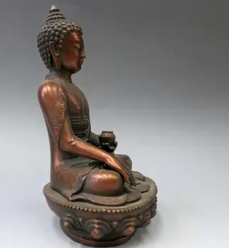 Kinija bronzos skulptūra nulipdyta bauda, raudona, vario budizmas Medicinos Budos Statula