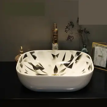 Kinija Meninio Porceliano Rankų darbo Keramikos Lavabo Vonios kambarys Laivo ovalo formos keraminės kriauklės vonios Kriaukle