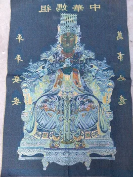 Kinija, Tibetas šilko siuvinėjimo Tango kortelės senas Brokatas, tapybos matsu atskiroji muitų teritorija Statula namų dekoro apdailos grynas rankų darbo