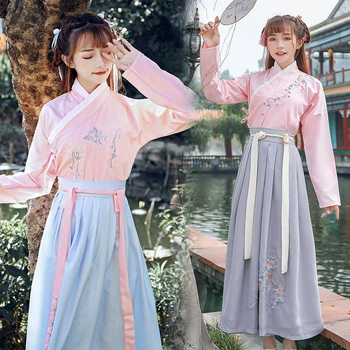 Kinijos Senovės Pasakų Princesė Kostiumas Tradicinių Hanfu Liaudies Derliaus Orientuotis Tango Dynesty Cosplay Kostiumų Stduent Etape Parodyti Suknelė
