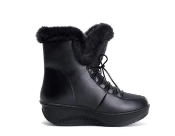 KNCOKAR 2018 metų žiemos mados kailio apykaklė su trumpu vamzdeliu batai storio plaukų šiltas sniego blynai purtyti batai