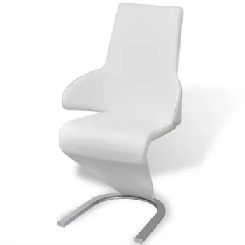 Konsolės Valgomojo Kėdės 2 vnt Dirbtine Oda Balta Valgomojo Kėdės