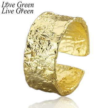 Korėjos Ins Stiliaus Apvalių Žiedų Mados Paprasta Retro Temperamentas Nereguliarus Nelygus Aukso, Alavo Folija Atidarymo Meilės Žiedas
