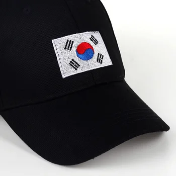 Korėjos Vėliavos Beisbolo kepuraitę Vyrai Moterys Snapback Hip-Hop Skrybėlę Medvilnės Juodas 5vnt/daug