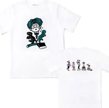 Kpop shinee koncertą pačioje valstybėje animacinių filmų vaizdo spausdinti marškinėliai vasaros stiliaus mėgėjams mados balti trumpomis rankovėmis o kaklo t-shirt