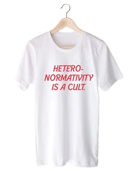 Kuakuayu HJN Heteronormativity Yra Kultas T-Shirt LGBT Pride Šūkis Tee, Gėjų, Lesbiečių Ekscentriška Lygias Teises Marškinėliai