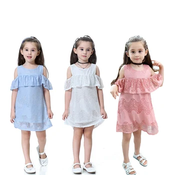 Kūdikių, Mergaičių Suknelės Europos ir Amerikos Stiliaus Kietas Atsispausdinti peties Suknelė Medvilnės Vaikams, Vaikiška Trumpas Rankovės Sundress