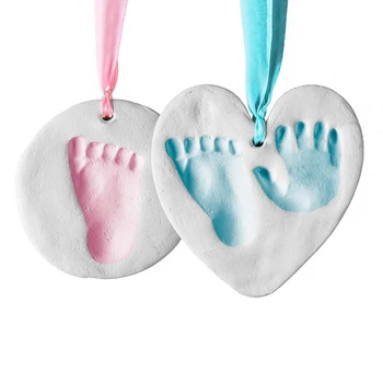Kūdikių Pėdsaką Kit & Handprint Ornamentu už mergytę Dovanos & Baby Berniukas Dovanos,PASIDARYK pats Unikalus Baby Shower Dovanos