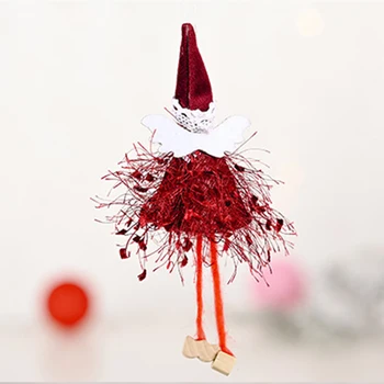 Kūrybos Minkštas Megzti Mergina Lėlės Kalėdų Dekoro Medžio Ornamentais Naujųjų Metų Šalies Scenos Išdėstymas Atmosferą Kalėdų Dekoro