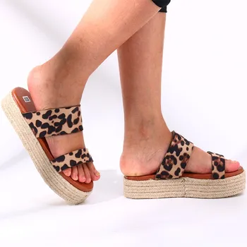 Lady butai, leopardas spausdinimui platforma šlepetės atidaryti tne sandalias seksualus mados aukšti kulniukai naujų Siurblių batai patogūs sandalai moterims