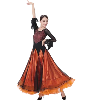 Lady Sportinių Šokių Suknelę Mergaitėms Šokių Konkurse Kostiumas Moterims, Tango, Flamenko Šokių, Valsas Customes Fox Risčia Kostiumas D-0373