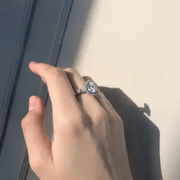 Latifa žiedas sidabro su apvalus akmuo
