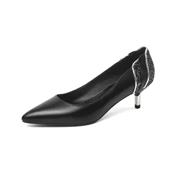 Lenkisen didelio dydžio vasaros paprasta stiliaus batai moterų nurodė, plonas kojų aukšti kulniukai blizga office lady kasdien dėvėti paslysti ant siurbliai L7f1