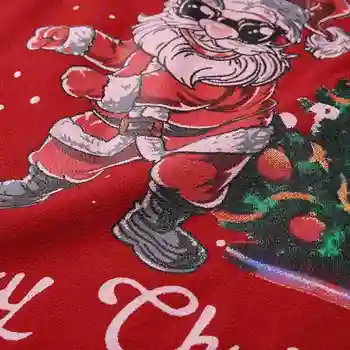 Linksmų Kalėdų Moterų Viršūnes ir Palaidinės, Seksualus V-kaklo, Rankovių Marškinėliai Trimitas Palaidinė Kalėdų Top Sniego Akių Prarasti A0M4