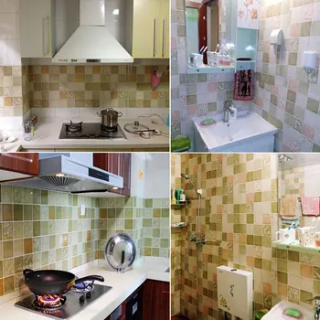 Lipdukų mozaikos tualetas, vonios plytelės vonios vandeniui tapetai lipnios grindų lipdukai namų virtuvėje aliejus
