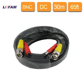 LOFAM 100FT CCTV kabelis 30m BNC Vaizdo Galią koaksialinis Kabelis bnc vaizdo išvesties kabelį cctv Saugumo kamerų dvr stebėjimo sistema.