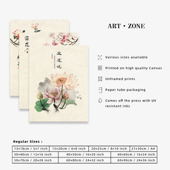 Lotoso Gėlė, Bambuko Retro Kinijos plakatai spaudinių drobės, paveikslai, sienos meno kambarį dekoro kambarių estetinio Apipavidalinimo