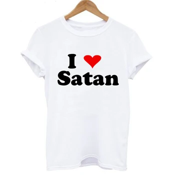 LŪS LOS Moterų Mados marškinėliai Hip-Hop Tees Viršūnes Helovinas Dovana Šėtono Demonas Blogio Grim Reaper Satanism Tikėjimo Juokinga Moterų Marškinėliai