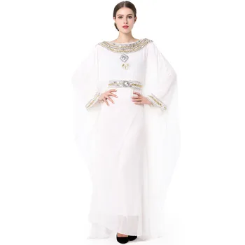 Mados abaja musulmonų ilga suknelė prabanga šifono siuvinėjimo moterų drabužių burqa plius dydis dubajus djellaba šalies vestuvinė suknelė